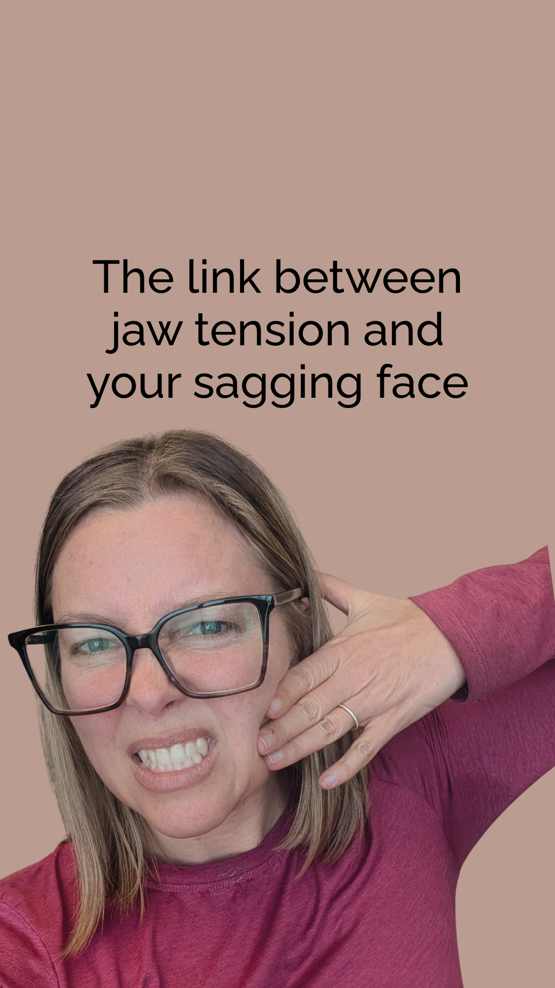 woman demonstrating face massage for jaw tension release