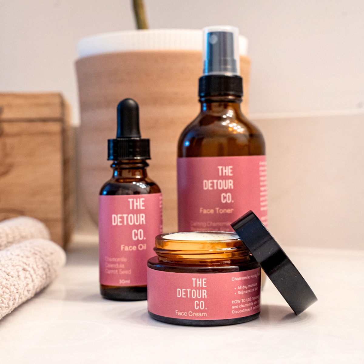 A nourishing botanical face cream that hydrates, softens, and supports healthy-looking skin for everyday use in an amber glass jar.