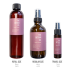 A refreshing botanical face toner designed to hydrate, soothe, and prep the skin after cleansing in a glass spray bottle.