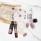 Detour Co. sample and travel set. Body Butter, Clay Cleanser, Toner, Face Oil, Face Cream.