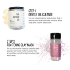 Detour Co. sample and travel set. Body Butter, Clay Cleanser, Toner, Face Oil, Face Cream.