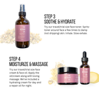 Detour Co. sample and travel set. Body Butter, Clay Cleanser, Toner, Face Oil, Face Cream.